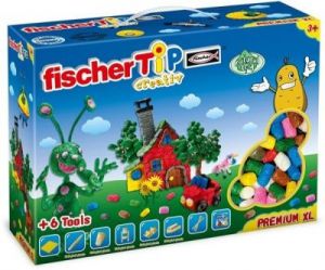 Fischer TiP Premium Box XL do kreatywnych zabaw dla dzieci, chrupki kukurydziane do zabawy