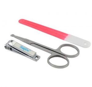 Babyono - Zestaw kosmetyczny – pilniczek, nożyczki, cążki - różowy pilnik