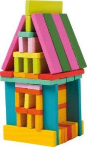 Klocki kolorowe drewno - zabawka dla dzieci