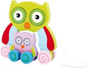 Sowa - zabawka do ciągnięcia dla dzieci na sznurku