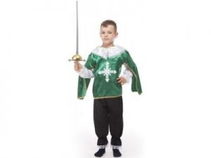 Muszkieter zielony kostium i przebranie dla dzieci - 140 cm