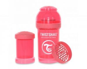 Twistshake, Butelka antykolkowa do karmienia 180ml brzoskwiniowa