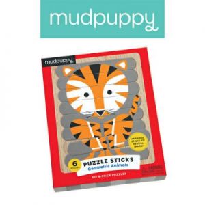 Mudpuppy - Puzzle Patyczki Geometryczne zwierzęta 24 elementy 3+