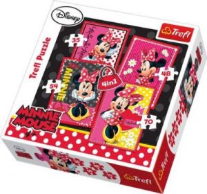 Myszka Minnie - puzzle dla dzieci 4 w 1