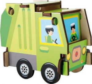 Śmieciarka do samodzielnego montażu - Puzzle 3D- zabawka konstrukcyjna dla dzieci