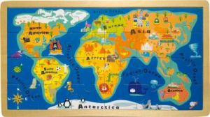 Puzzle dla dzieci - mapa świata