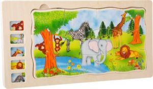 Puzzle Zwierzęta na Safari - zabawka dla dzieci