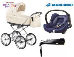 Wózek Roan Marita Prestige/Prestige Delux 4w1 FOTEL MAXI COSI CABRIOFIX + BAZA FAMILYFIX