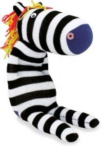 Lalka ze skarpety Zebra