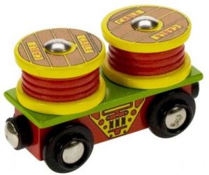 Wagon z rolkami kablowymi do zabawy , wyposażenie kolejek drewnianych Bigjigs