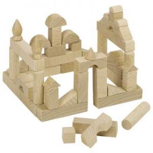 Drewniane klocki dla dzieci Miniatura 51 elementów