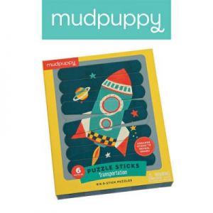 Mudpuppy - Puzzle Patyczki Środki transportu 24 elementy 3+