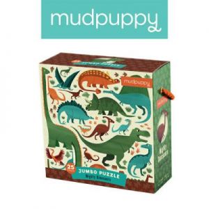 Mudpuppy - Puzzle podłogowe Jumbo Potężne dinozaury 25 elementów 2+