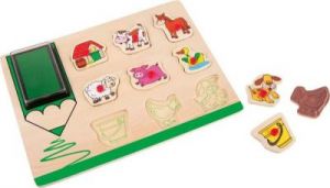 Puzzle - stempelki ze zwierzętami - zabawka dla dzieci