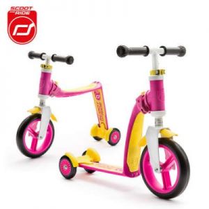 Scoot & Ride - Highwaybaby PLUS 2w1 hulajnoga i rowerek dla rocznego dziecka + Pink