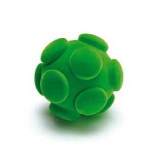 Gumowa zielona piłka do ćwiczeń manualnych i małej motoryki - zabawki dla dzieci