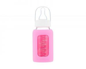Eco Viking, Antykolkowa Butelka Szklana dla Niemowląt 120 ml Pink