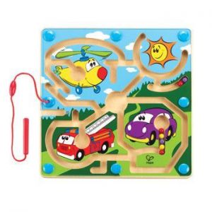 Labirynt drewniany - środki transportu, gra zręcznościowa dla dzieci