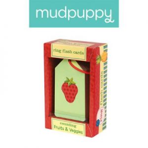 Mudpuppy - Karty do nauki cyferek i liczenia Fiszki Owoce i warzywa 1+