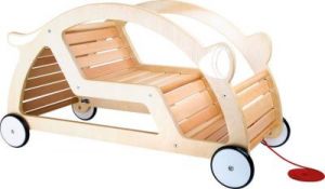 Jeździk auto-mobile dla dzieci - naturalne drewno