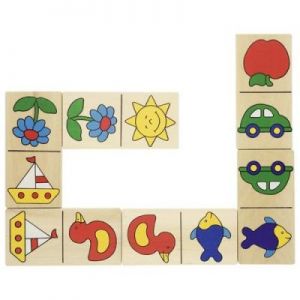 Domino drewniane dla dzieci (28 ELEMENTÓW)