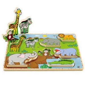 Puzzle drewniane - dzikie zwierzęta puzzle stojące