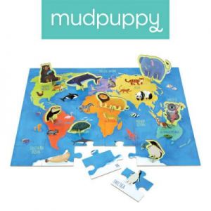 Mudpuppy - Puzzle zestaw z 8 figurkami Zwierzęta Świata 3+
