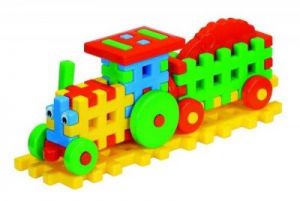 Klocki konstrukcyjne traktor farmera zabawka dla dzieci