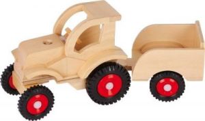 Traktor z przyczepką - zabawka drewniana dla dzieci