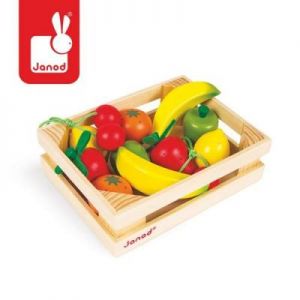 Owoce drewniane 12 szt. w skrzyneczce - zabawki dla dzieci