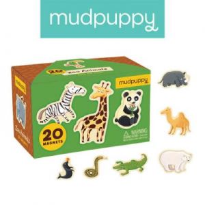 Mudpuppy - Zestaw magnesów Zwierzęta z zoo 20 elementów