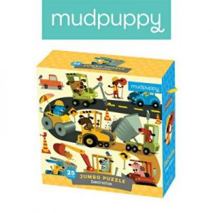 Mudpuppy - Puzzle podłogowe Jumbo Budowa 25 elementów 2+