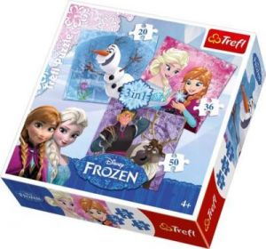 Frozen Kraina Lodu - puzzle dla dzieci 3 w 1