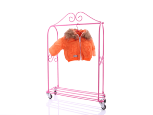 WeGirls - Pomarańczowa kurtka dla lalek z futerkiem