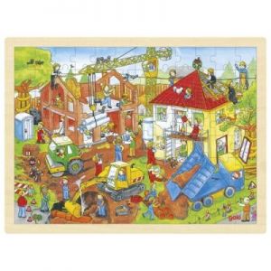 Puzzle drewniane dla dzieci, Budowa, 96 elementów