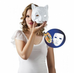 Maska biała kot, przebrania , kostiumy dla dzieci