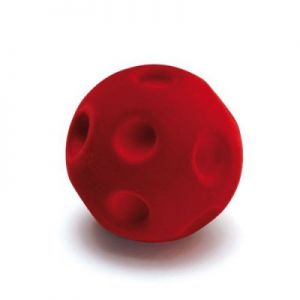 Gumowa czerwona piłka do ćwiczeń manualnych i małej motoryki - zabawki dla dzieci