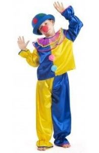 Strój Klaun żółty - przebrania / kostiumy dla dzieci, odgrywanie ról - 116 cm