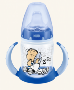 Butelka NUK First Choice Snoopy 150 ml z uchwytem - 6 - 18 m - niebieska