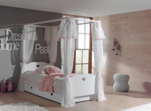 Łóżko Amori z baldachimem - łóżko dla dziecka