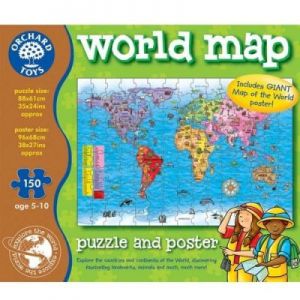 Puzzle mapa świata i plakat do zabawy dla dzieci
