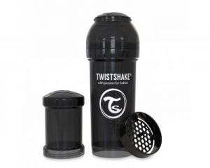 Twistshake, Butelka antykolkowa do karmienia 260ml czarna