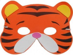 Maska z pianki dla dzieci, odgrywanie ról, z pianki - tygrys