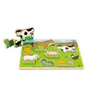 Puzzle drewniane - farma zwierząt puzzle stojące