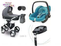 Wózek Camarelo Carera New 4w1 Maxi Cosi Pebble + Baza Familyfix