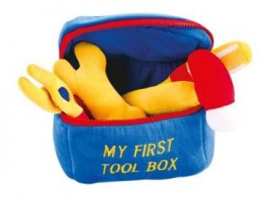 Pluszowy kuferek z narzędziami do zabawy dla dzieci