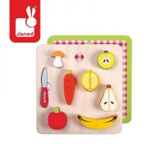Warzywa i owoce - zestaw do krojenia drewniany magnetyczny - zabawki dla dzieci