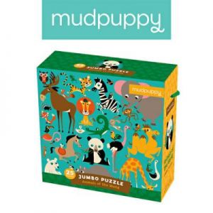 Mudpuppy - Puzzle podłogowe Jumbo Zwierzęta Świata 25 elementów 2+
