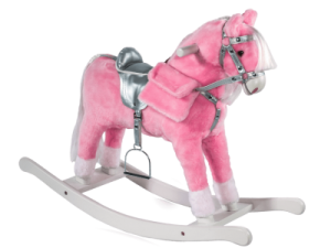 Różowy koń na biegunach