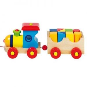 Kolorowy drewniany pociąg dla dzieci